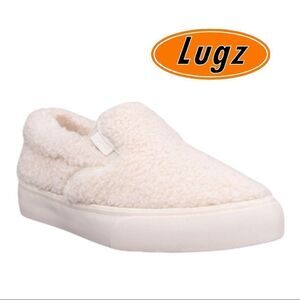 NEW Lugz Women's Sammy Fleece Cream Whisper White Slip-On Loafers Sneakers